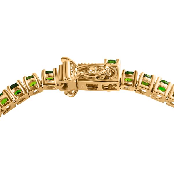 Natürlicher Chromdiopsid Armband ca. 20 cm 925 Silber vergoldet ca. 7.66 ct image number 4