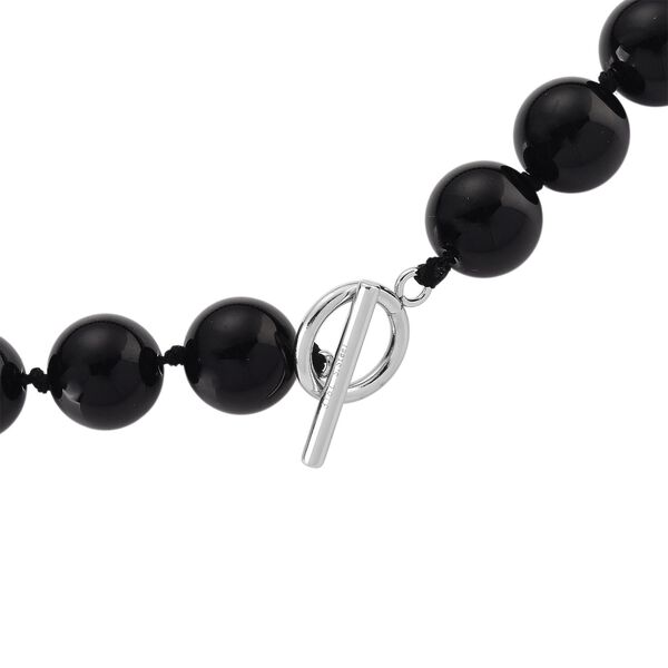 Nat&uuml;rlich Schwarzer Obsidian Halskette ca. 50 cm 316L Edelstahl ca. 380.00 ct image number 5