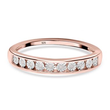 Diamant Ring, 925 Silber Roségold Vermeil