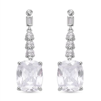 Wei&szlig;e Zirkonia Ohrringe, Edelstahl ca. 18,47 ct