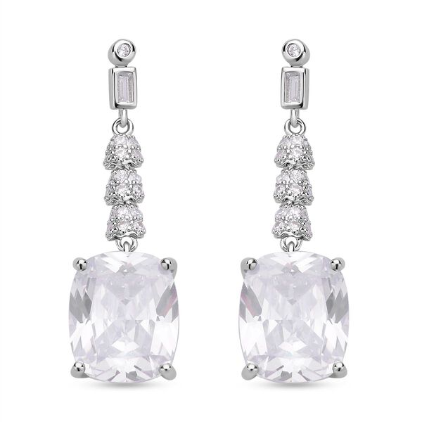 Wei&szlig;e Zirkonia Ohrringe, Edelstahl, ca. 18,47 ct