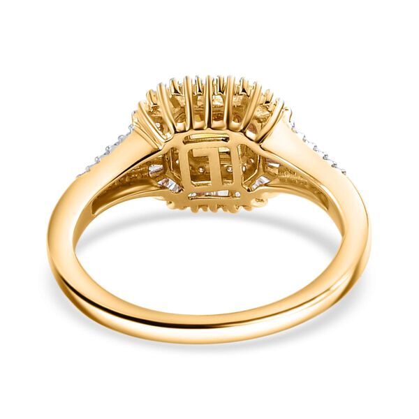Zertifiziert und geprüft AAA gelber Saphir, gelber und weißer Diamant Ring in 585 Gold - 1,34 ct. image number 4
