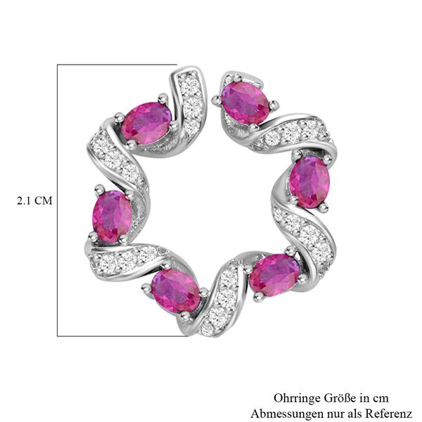 Rosa und wei&szlig;e Zirkonia-Ohrringe image number 5