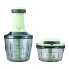 "set of 2 Manual chopper Blender Food Processor Size: 13.20(L)x13.20(W)x22.86(H) Cm Capacity: 900 ml Approx Size 12.5(L)x12.5(W)x10.15(H) Cm Capacity: 450 ml Approx Colour: Light Green"