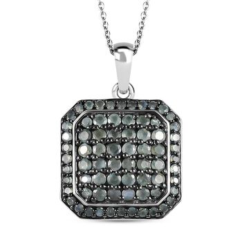 Alexandrit Anh&auml;nger mit Kette, 925 Silber platiniert, ca. 1.85 ct