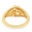 Natürlicher Äthiopischer Opal und Zirkon Ring 925 Silber Gelbgold Vergoldet image number 4