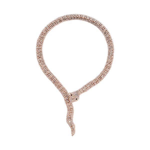 Schwarzer Kristall, Wei&szlig;er Kristall Halskette ca. 45 cm Reines Messing