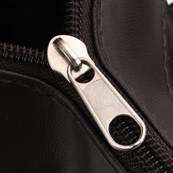 Patchwork Crossbody Tasche aus Schafleder mit mehreren Reißverschlussfächern, 40×16,5×25,5 cm, Braun image number 6