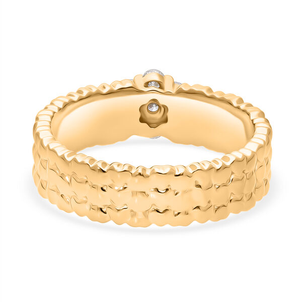 LUXURIANT SI-GH Labor Diamant Ring mit Herzmotiven, 925 Silber 750 Gelbgold Vermeil - 0,25 ct. image number 3