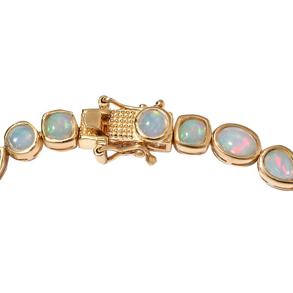 Nat&uuml;rliches, &auml;thiopisches Opal-Armband, ca. 20 cm, 925 Silber vergoldet ca. 7,04 ct image number 4
