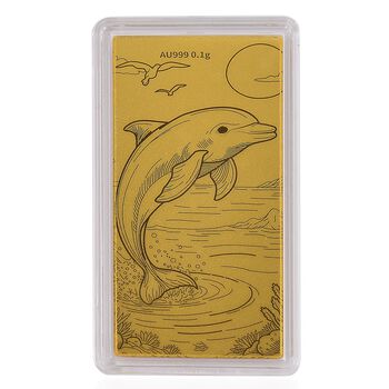999er Gold-Barren mit Delfin-Motiv