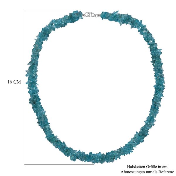 Betroka Blauer Apatit Halskette ca. 50 cm 925 Silber rhodiniert ca. 330.00 ct image number 5
