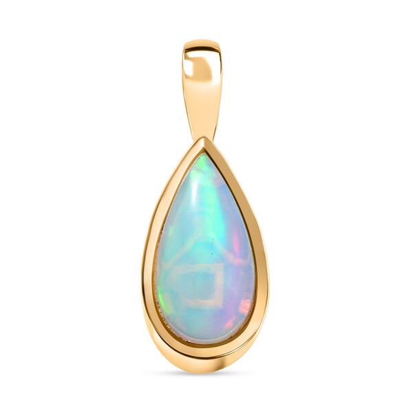 D'Joy AA Natürlicher, äthiopischer Welo Opal Anhänger 925 Silber 750 Gelb Vergoldet ca. 0.54 ct image number 0
