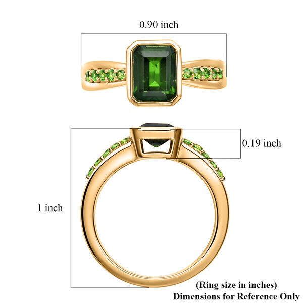 Nat&uuml;rlicher Chromdiopsid-Ring, 925 Silber vergoldet  ca. 1,88 ct image number 9