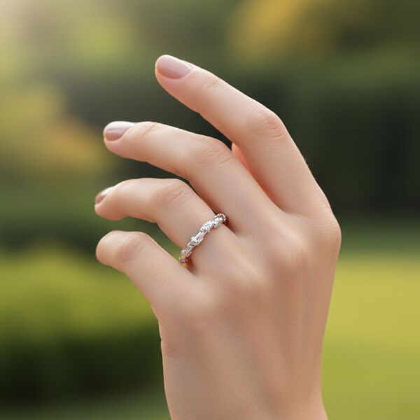 DESIGNER INSPIRIERT - 999 Platin Ring (Größe 19.00) ca. 1,10g image number 2