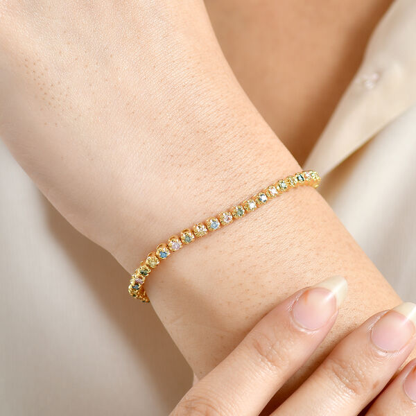 LUXURIANT DIAMOND - Lab Grown Rosa Diamant SI-GH SGL zertifiziert Armband ca. 19 cm 925 Silber 750 Gelbgold Vermeil ca. 2,00 ct. image number 3