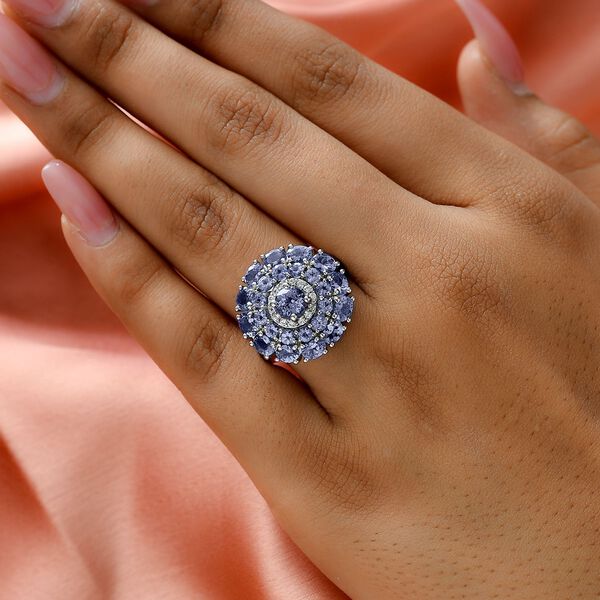 Tansanit und Zirkon Cocktail Ring - 3,42 ct. image number 3