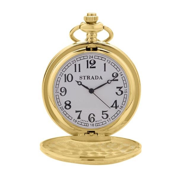 Strada - Taschenuhr, japanisches Uhrwerk, goldfarben image number 5