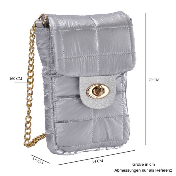 Gesteppte Puffy Crossbody Tasche mit RFID Schutz, silber image number 6