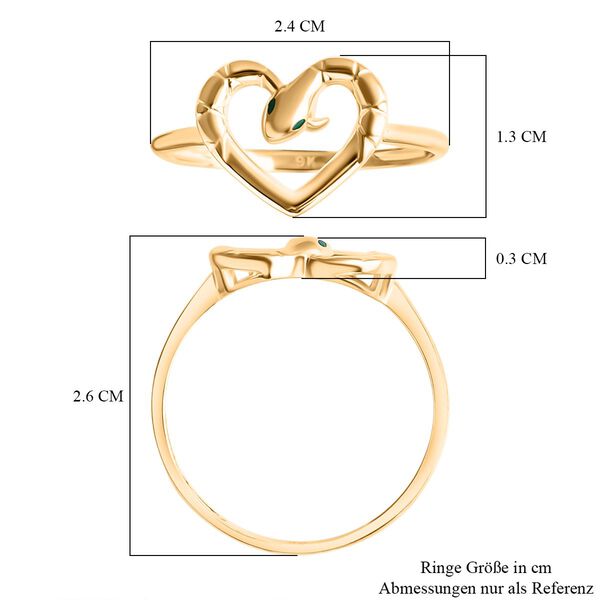 Royal Bali Kollektion - Schlangen Herz Ring in 375 Gold image number 5