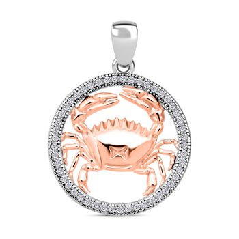 LUSTRO STELLA - Wei&szlig;er Zirkonia Anh&auml;nger 925 Silber rhodiniert