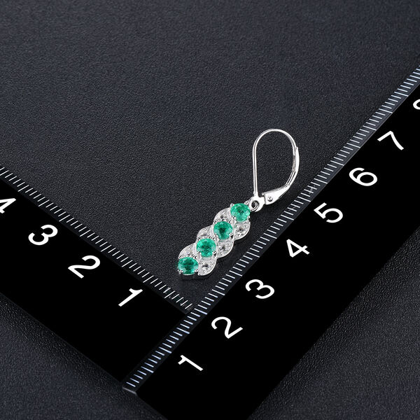 AAA Kagem sambische Smaragd und Zirkon-Ohrringe - 1,83 ct. image number 2