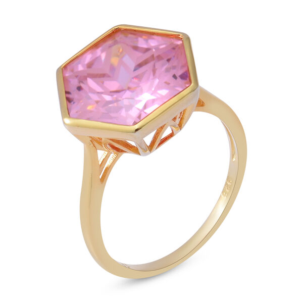 LUSTRO STELLA Rosa Zirkonia Ring 925 Silber vergoldet  ca. 11,86 ct image number 3