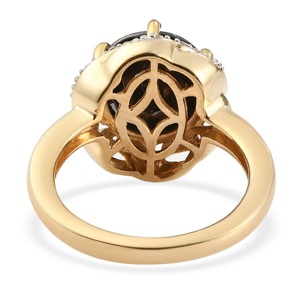 Shungit und Zirkon Ring 925 Silber vergoldet  ca. 2,76 ct image number 6