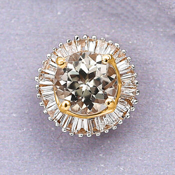 ILIANA AAA Turkizit und Diamant Halo-Anh&auml;nger in 750 Gold