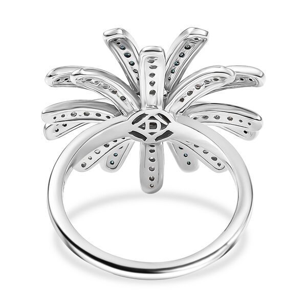 D'Joy blauer und wei&szlig;er Diamant Ring und Anh&auml;nger mit 50cm Kette image number 13