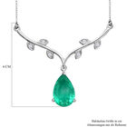 Smaragd-Triplett-Quarz und Zirkon-Halskette in Silber, 6,38 ct. image number 5