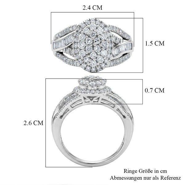LUXURIANT DIAMOND - Lab Grown Diamant SI-GH Ring 925 Silber Rhodiniert (Gr&ouml;&szlig;e 18.00) ca. 1,00 ct image number 6