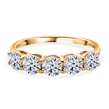 LUXURIANT DIAMOND - Lab Grown Diamant SI-GH Ring 925 Silber 750 Gelbgold Vermeil (Gr&ouml;&szlig;e 19.00) ca. 2.00 ct