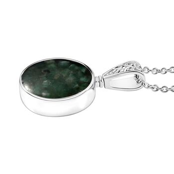 Smaragd Matrix Anh&auml;nger mit Kette, ca. 6,00 ct