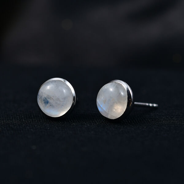 D'Joy AA Meetiyagoda Regenbogen Mondstein Ohrringe 925 Silber platiniert ca. 3.51 ct image number 2