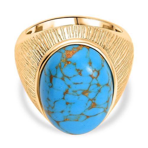 Blaues Türkis Ring Messing (Größe 17.00) ca. 10,79 ct image number 0