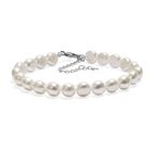 Weiße Süßwasser Perle Armband ca. 19 cm 925 Silber rhodiniert