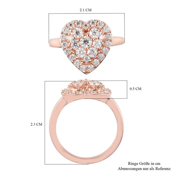 88 Facetten Moissanit Ring 925 Silber ros&eacute;vergoldet  ca. 0,89 ct image number 7