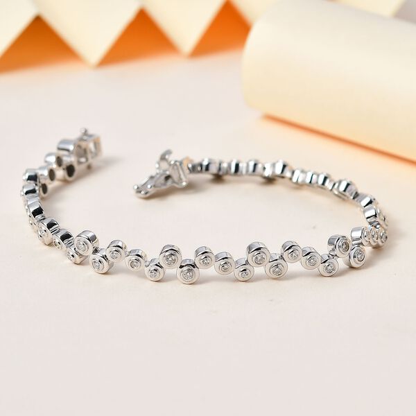 Moissanit Armband ca. 19 cm 925 Silber rhodiniert ca. 1,19 ct. image number 2