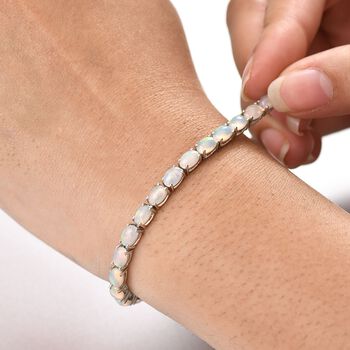 Nat&uuml;rliches, &auml;thiopisches Welo Opal und schwarzes Spinell Armband