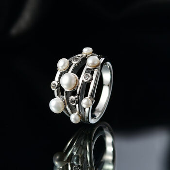 EVER TRUE S&uuml;&szlig;wasser Perle (5-5.5 mm) Ring Nickelfreies Messing (Gr&ouml;&szlig;e 18.00), Silberfarben