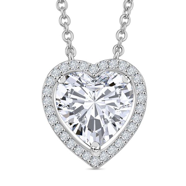 RADIANTA GRA zertifiziert Moissanit (D-VVS) Halskette ca. 45 cm 925 Silber rhodiniert ca. 3.74 ct