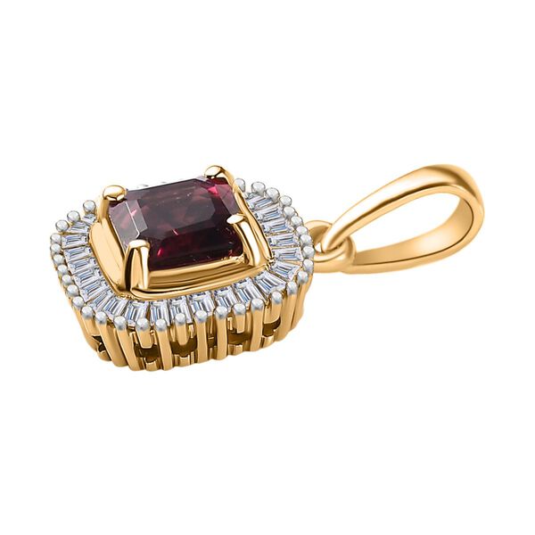 AAAA Rubellit und Diamant Anh&auml;nger in 585 Gold - 0,94 ct. image number 3