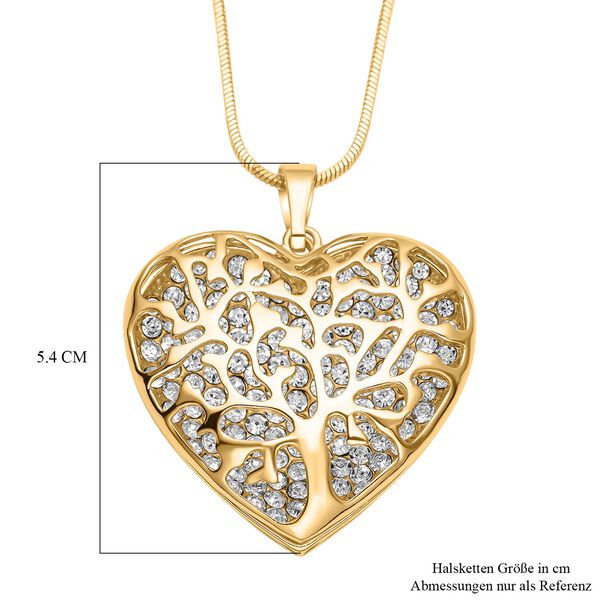 Wei&szlig;er Kristall-Herz-Anh&auml;nger mit Kette - 1,50 ct. image number 5