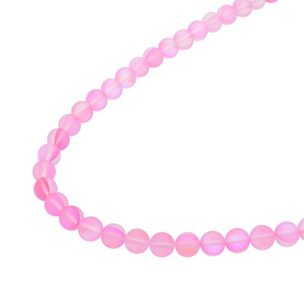 Rosafarbene Glashalskette mit Glanzeffekt, ca. 50?cm image number 2