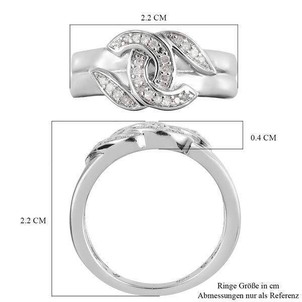 Diamant Ring 925 Silber platiniert  ca. 0,15 ct image number 7