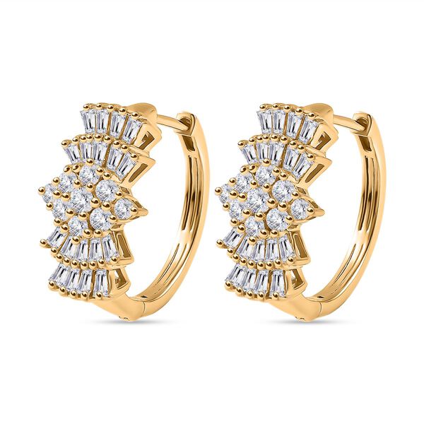 Moissanit Ballerina Creolen, 925 Silber mit 750 Gelbgold Vermeil - 1,93 ct. image number 7