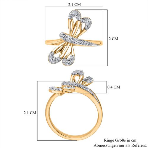 Lab Grown Diamant SI Ring 925 Silber 750 Gelbgold Vermeil (Größe 19.00) ca. 0,33 ct image number 5