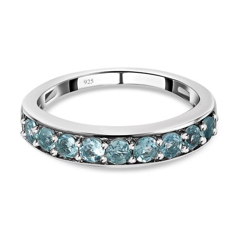 Paraiba-Apatit Ring 925 Silber platiniert (Größe 17.00) ca. 0.83 ct image number 0