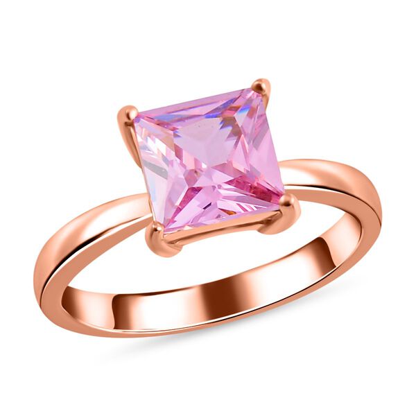 Rosa Zirkonia Schmuckset Reiner Edelstahl IP Rosa Plattierung image number 4